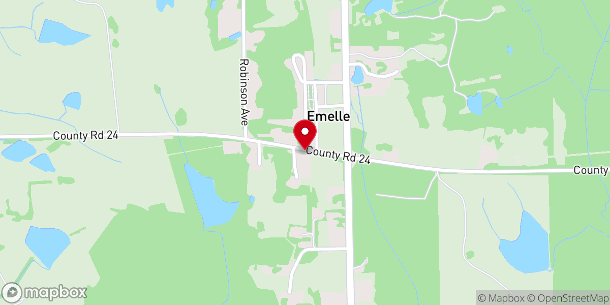 Map showing location of Emelle Church