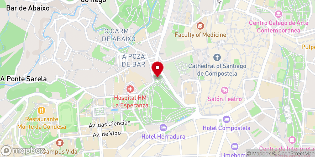 Map showing location of Miradoiro Santuário Santiago
