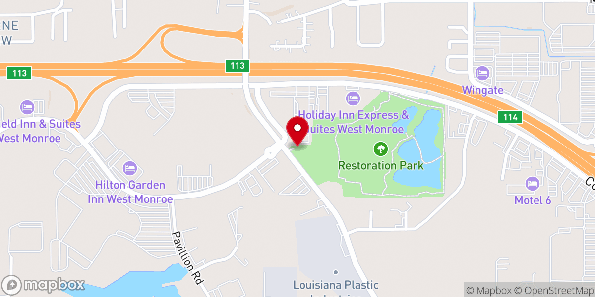 Map showing location of Restoration Park West Monroe