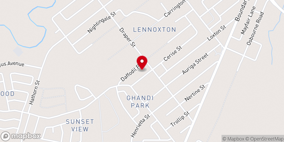 Map showing location of Newcastle Evangelical Bible Church