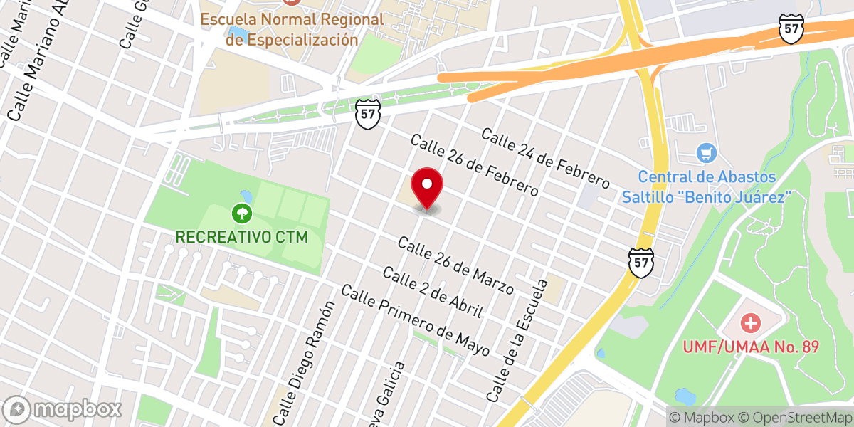 Map showing location of Parroquia Jesús Obrero