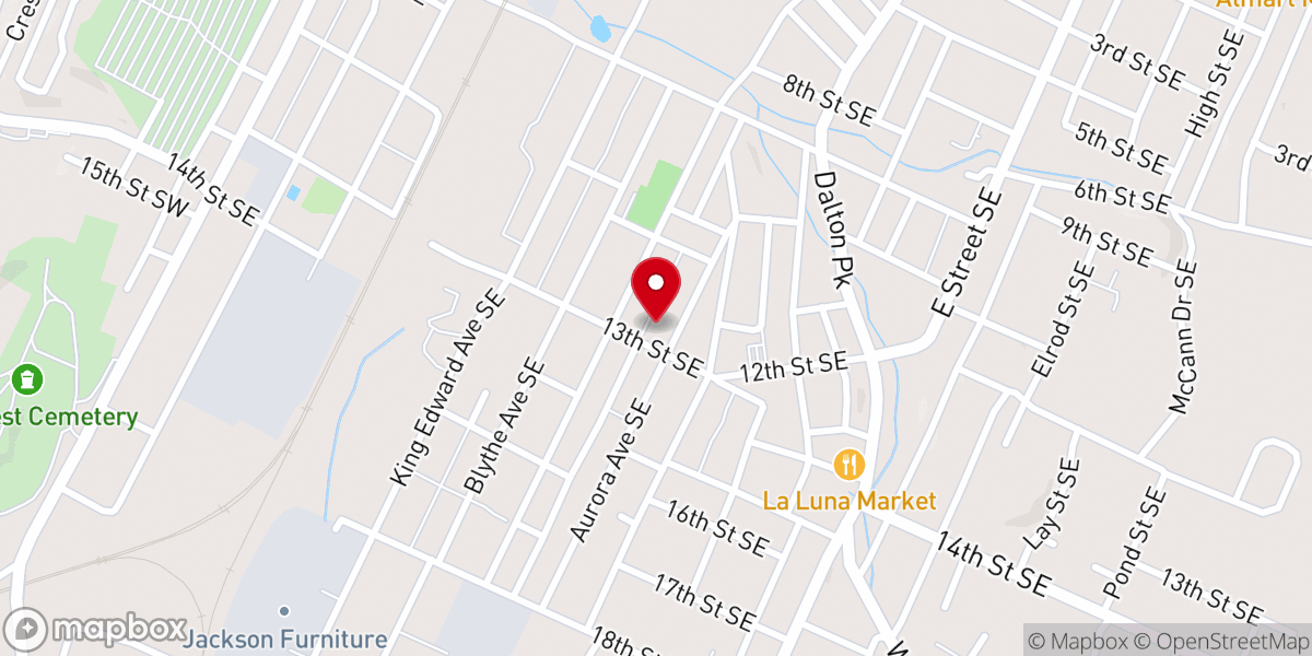 Map showing location of Southview Baptist Church