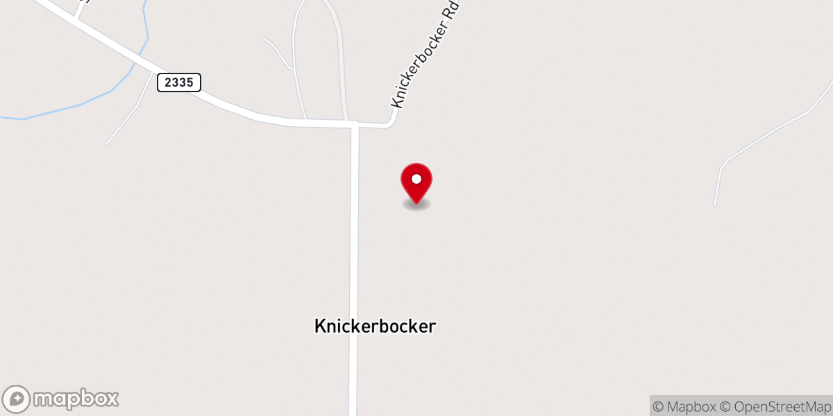Map showing location of Knickerbocker Community Church