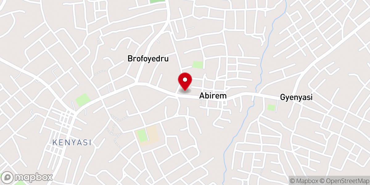 Map showing location of St. Joseph’s Catholic Church, Abirem