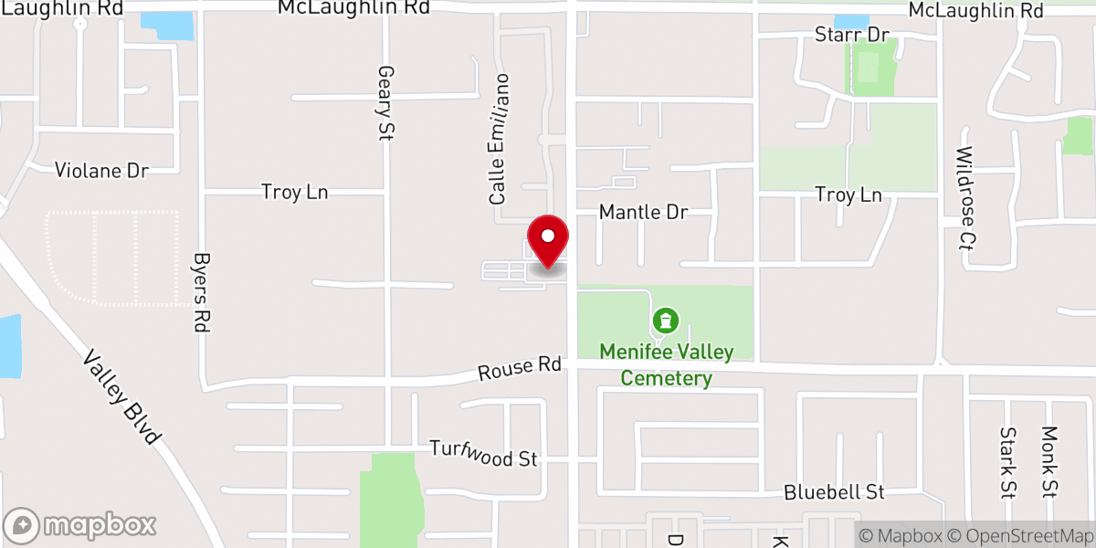 Map showing location of Menifee Bible Church