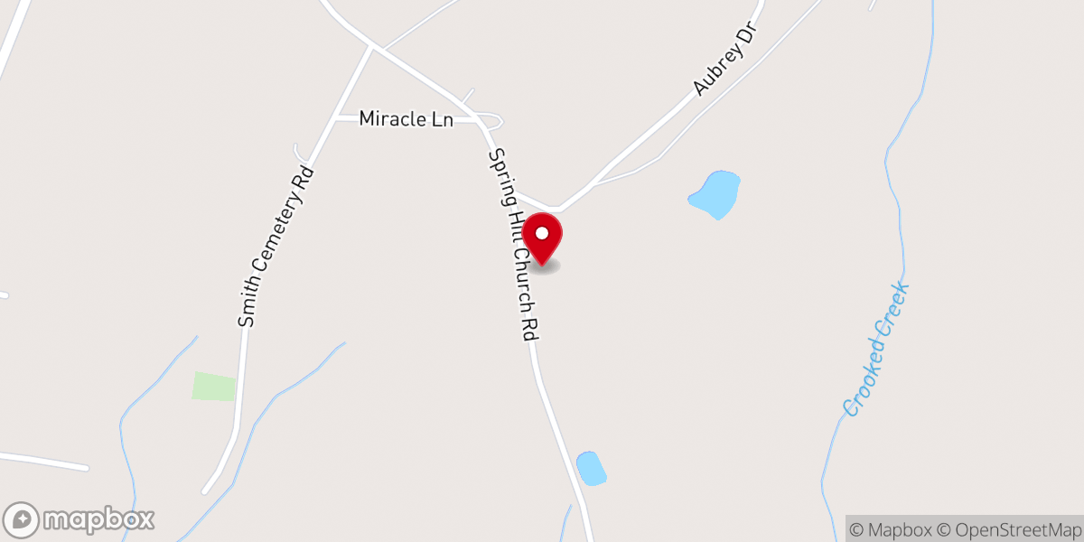 Map showing location of Spring Hill Wesleyan Church