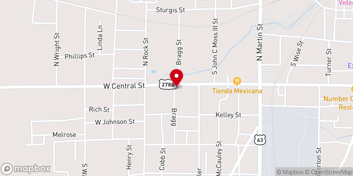 Map showing location of Power House Church of God In Christ