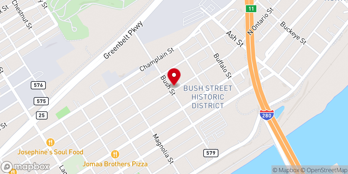 Map showing location of Community Church of the Nazarene