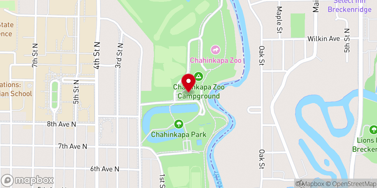 Map showing location of Hughes Shelter Rotary Club