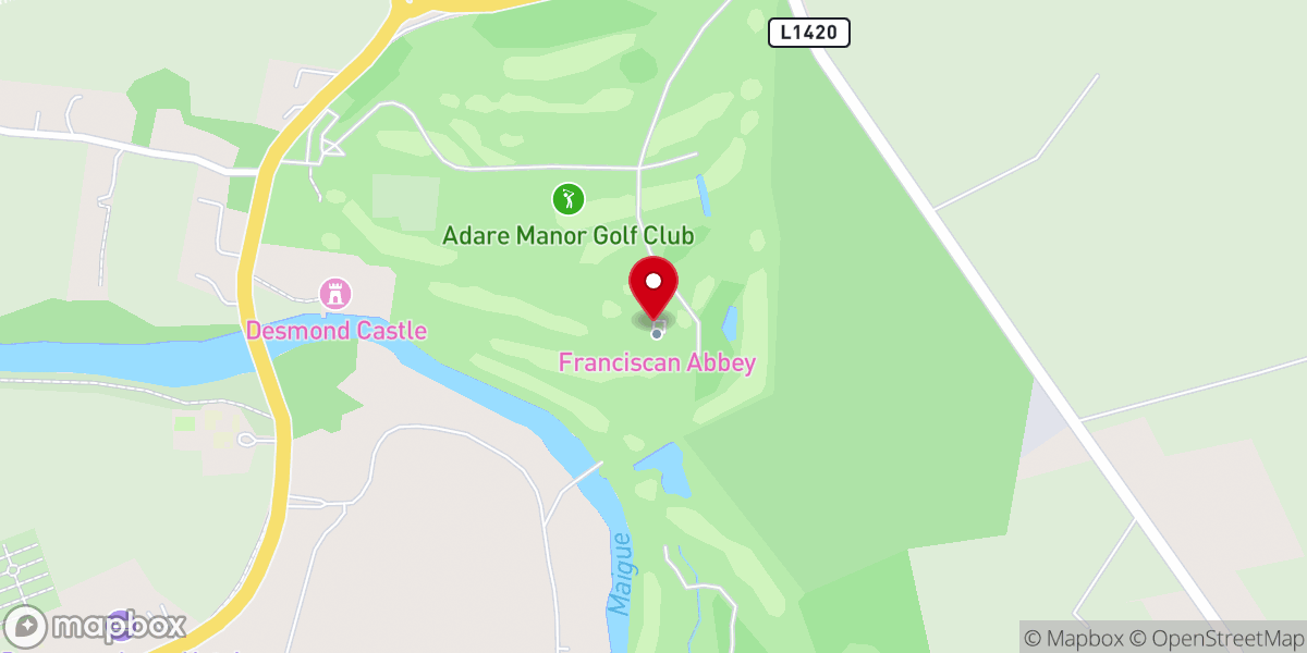 Map showing location of Adare Franciscan Friary