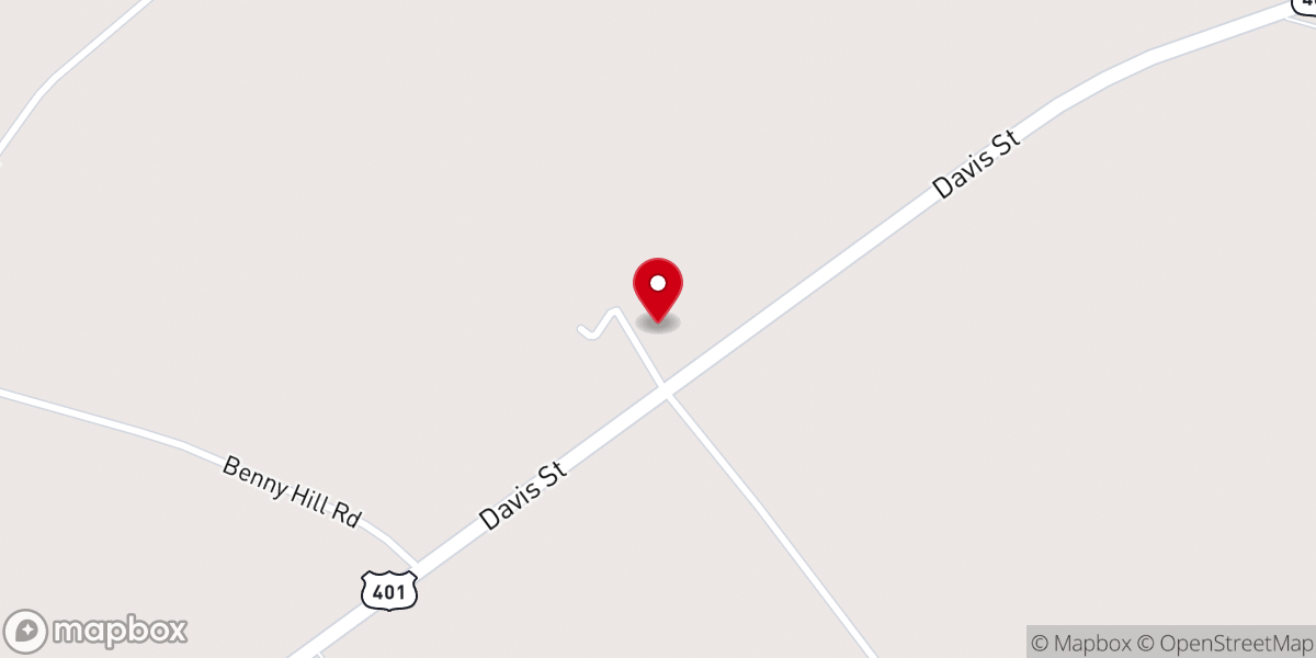 Map showing location of Mary Magdalene Free Will Baptist Church
