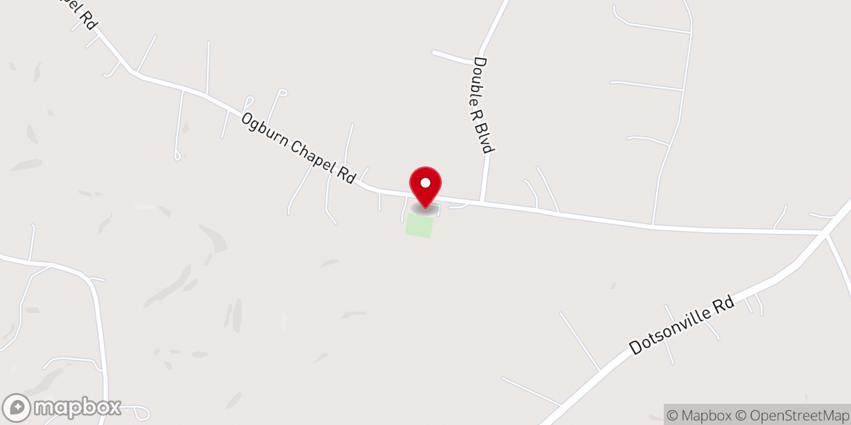 Map showing location of Ogburn Chapel