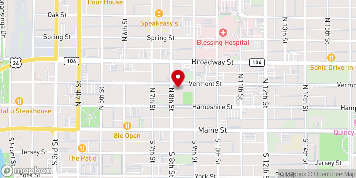 Map showing location of Vermont Street United Methodist Church