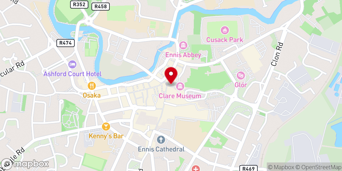 Map showing location of Arthur's Row