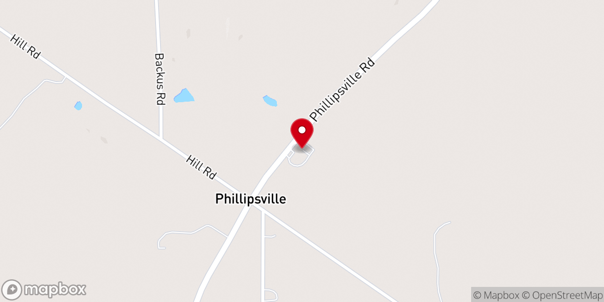 Map showing location of Phillipsville United Methodist Church