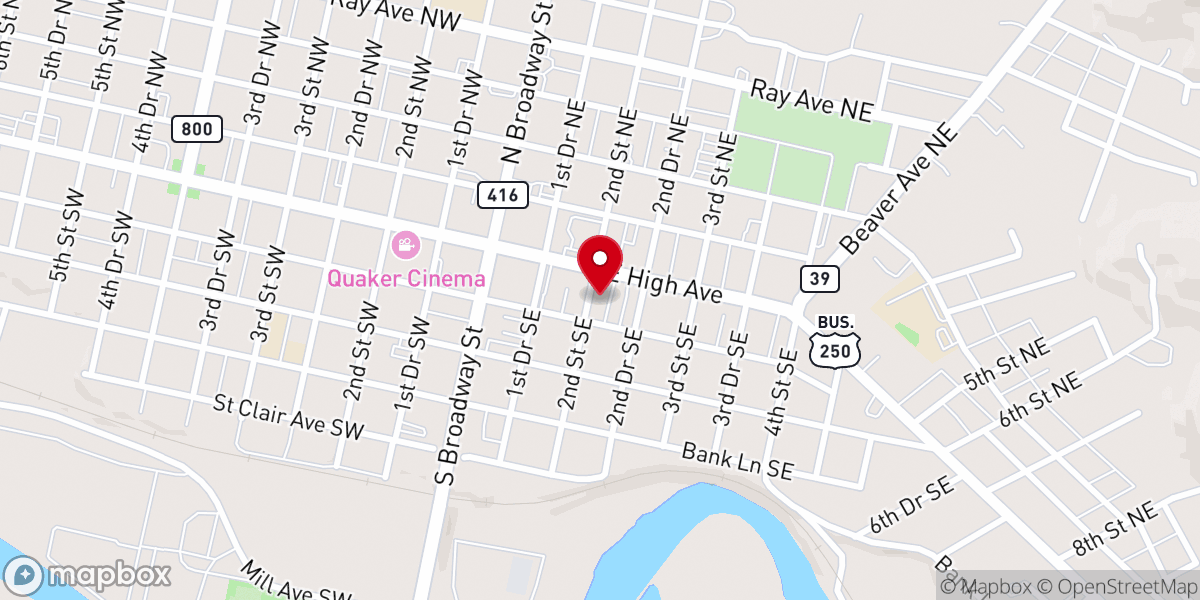 Map showing location of Emmanuel Lutheran Church