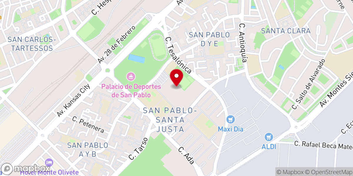 Map showing location of Iglesia Cristiana Evangélica Horeb