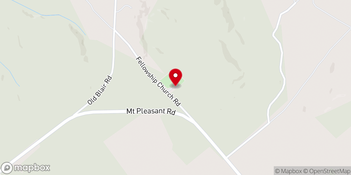 Map showing location of Fellowship Baptist Church