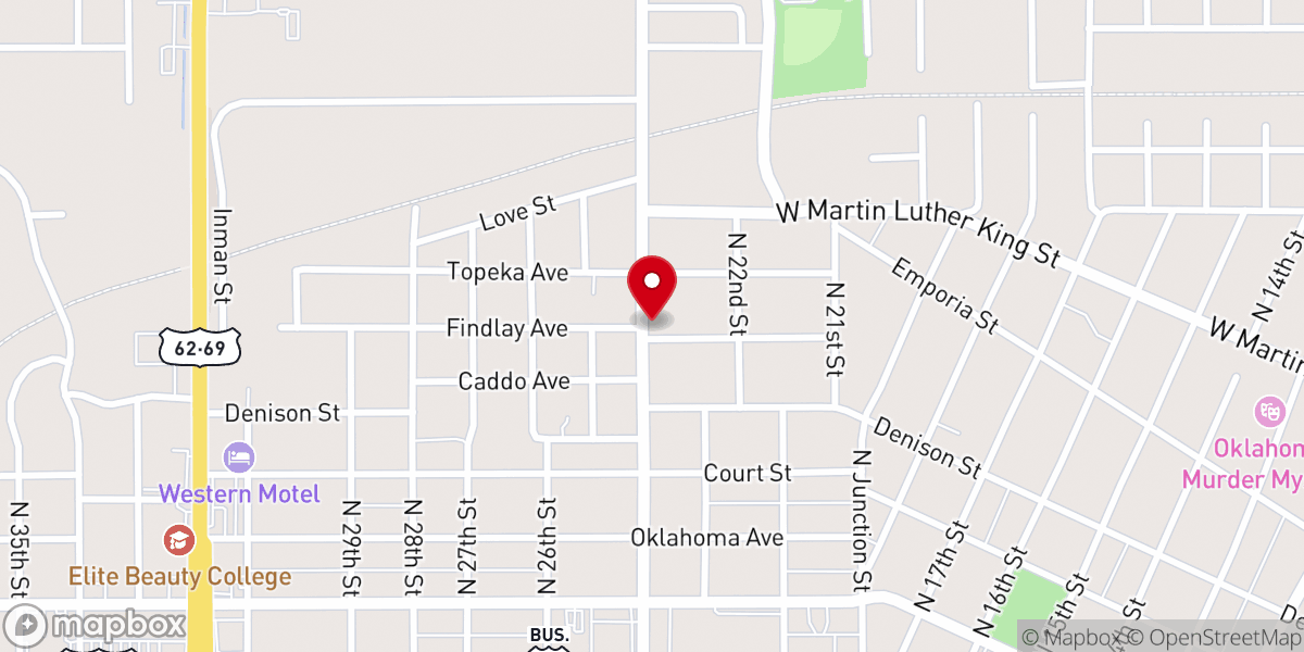 Map showing location of Little Rose Baptist Church