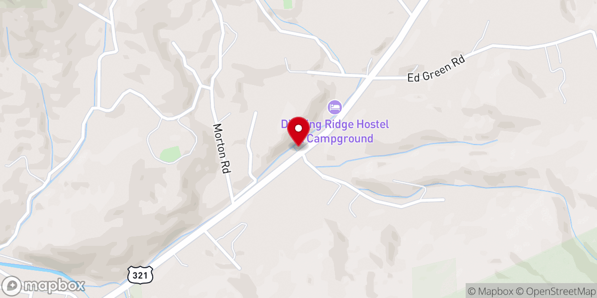 Map showing location of Dividing Ridge Church