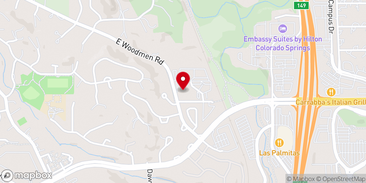 Map showing location of Woodmen Valley Chapel - Stone Chapel