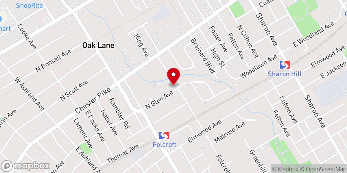 Map showing location of St John's Lutheran Church