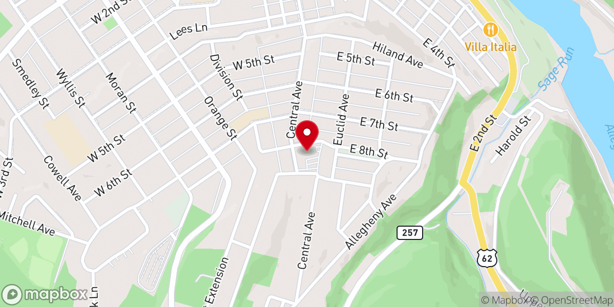 Map showing location of First Church of God