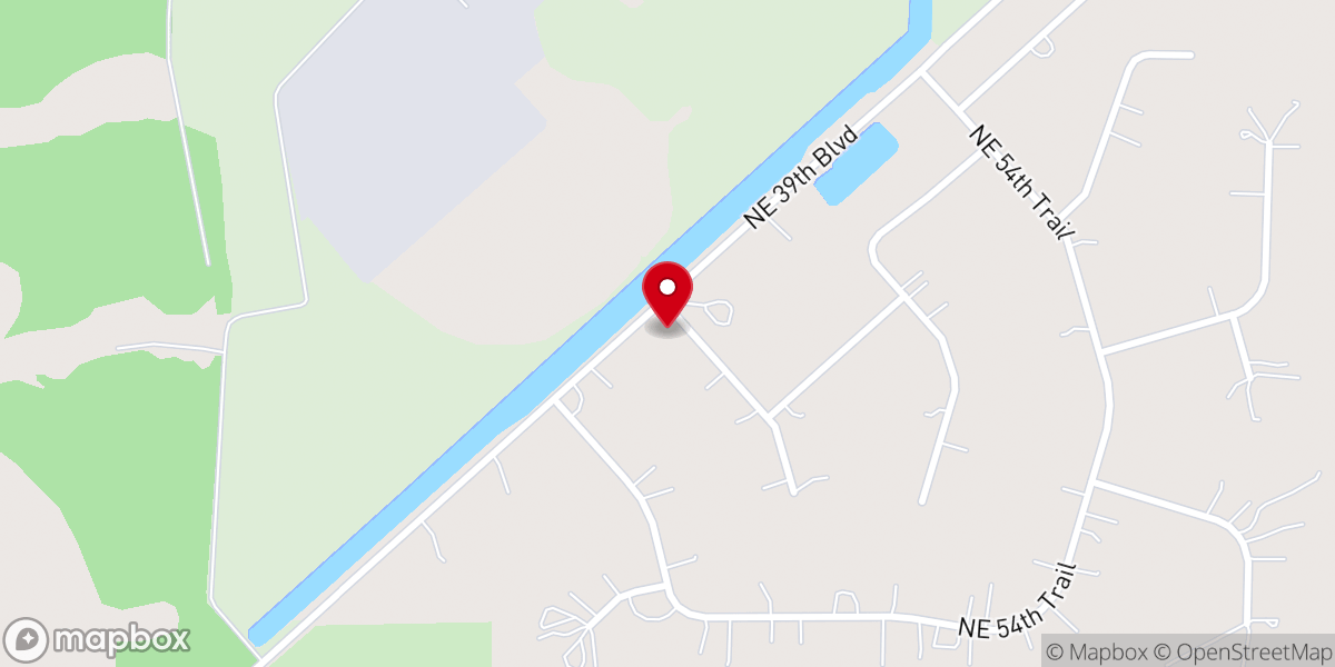 Map showing location of Trinity Freewill Baptist Church