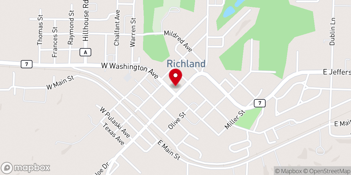 Map showing location of First Baptist Church