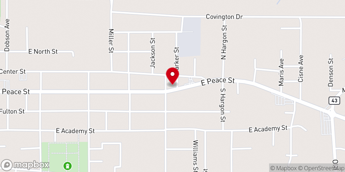 Map showing location of Center Terrace Baptist Church