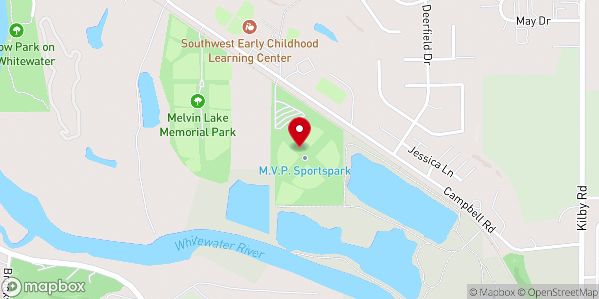 Map showing location of MVP Sportspark