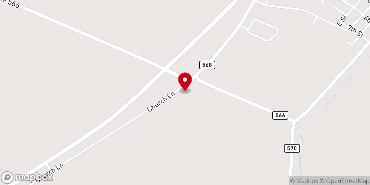 Map showing location of Shiloh Baptist Church