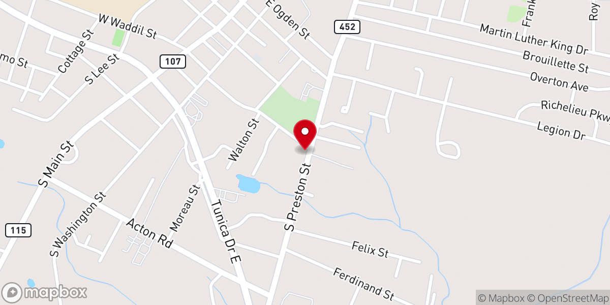Map showing location of Avoyelles Council on Aging