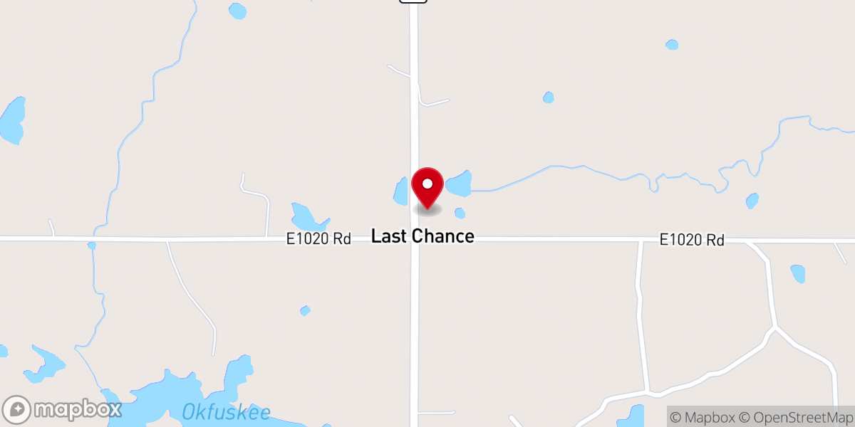 Map showing location of Last Chance Baptist Church