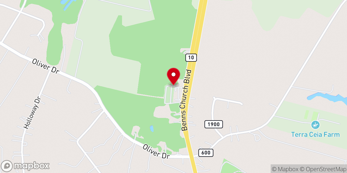 Map showing location of Whiteheads Grove Church Parsonage