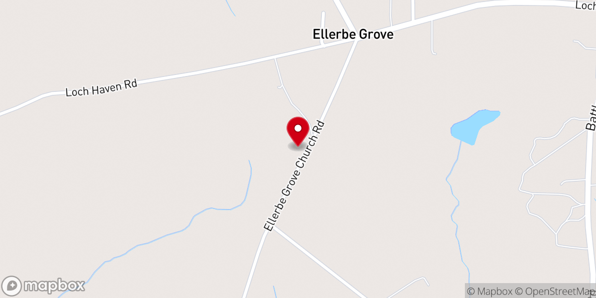 Map showing location of Ellerbe Grove Baptist Church