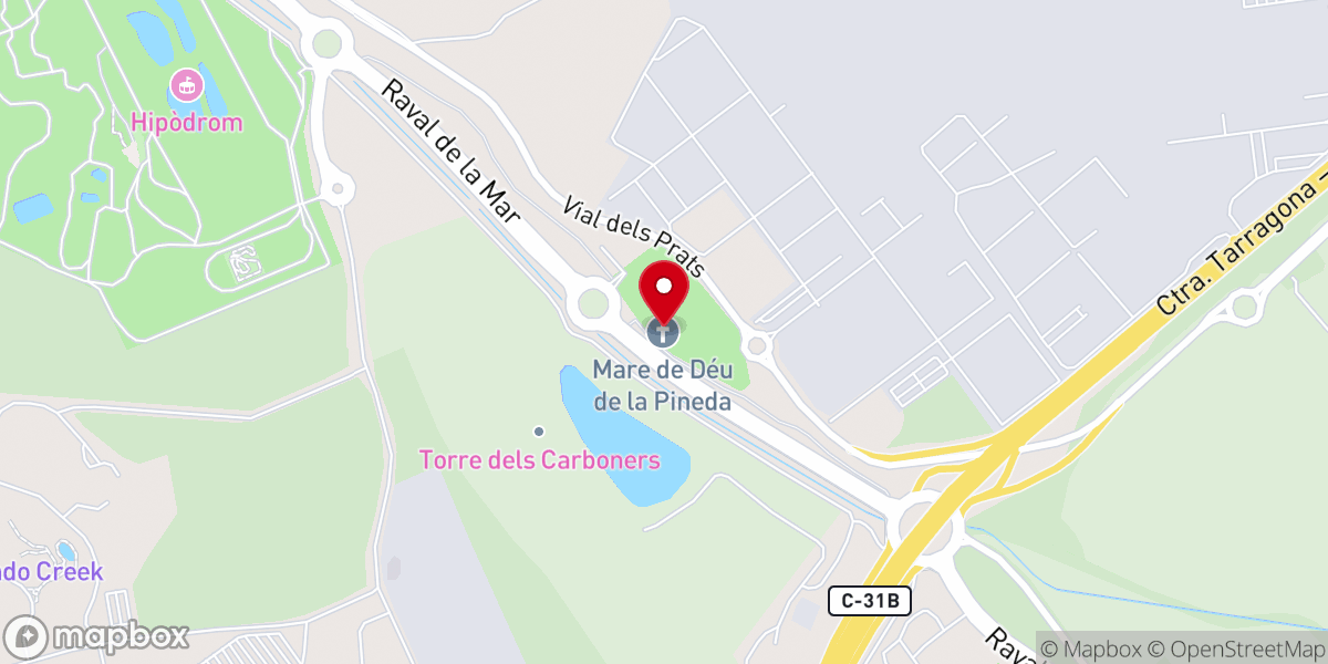 Map showing location of Santuario de la Mare de Déu de la Pineda
