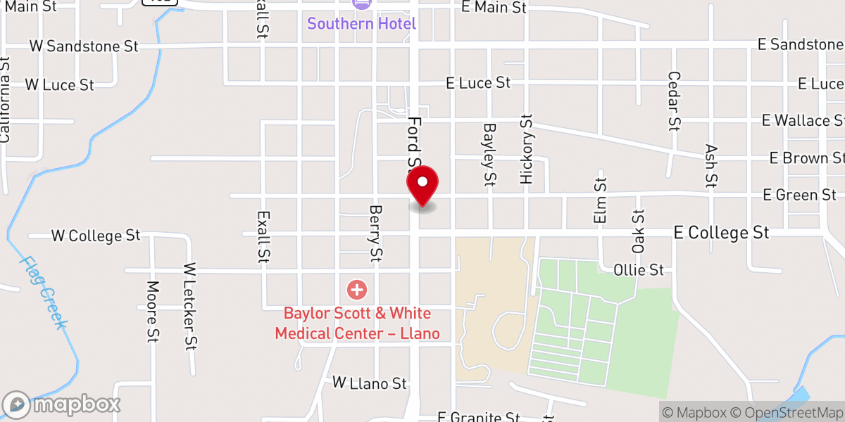 Map showing location of First Presbyterian Church