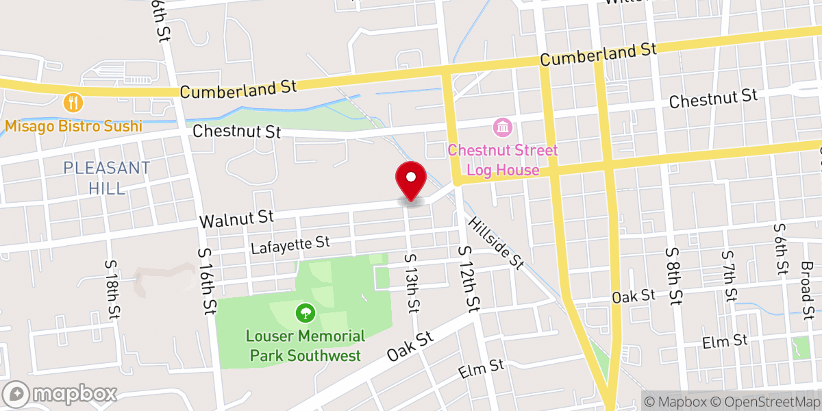 Map showing location of St. John A.M.E. Church