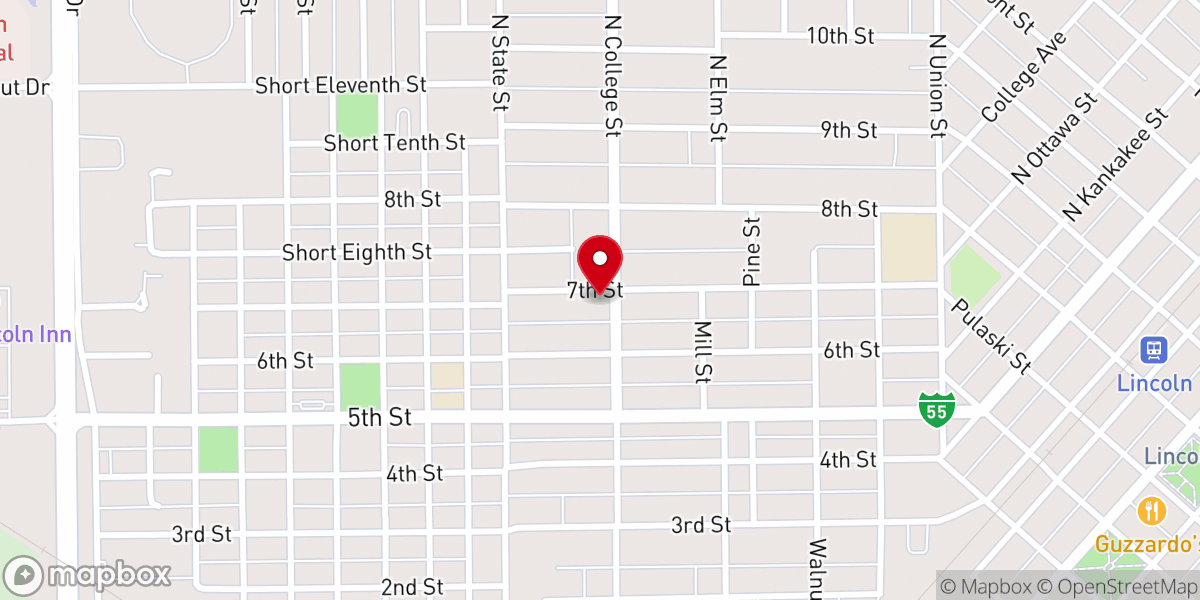 Map showing location of Iglesia pentecotal Cristo te llama Illinois