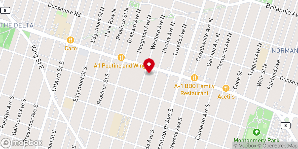 Map showing location of Redeemer Evangelical Lutheran Church