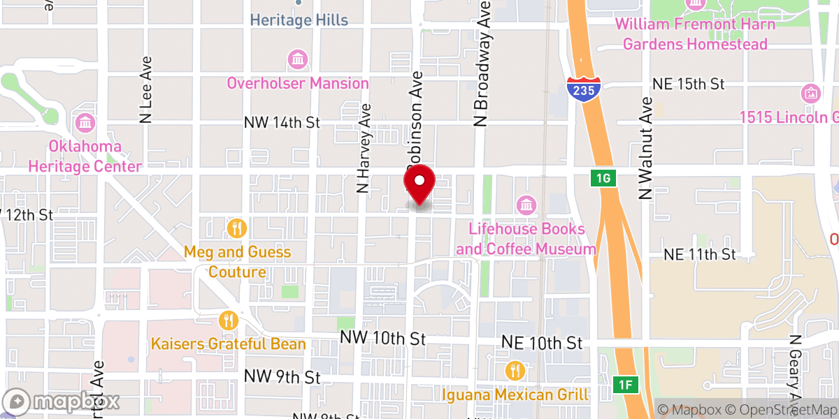 Map showing location of Redeemer Reformed Church of Oklahoma City