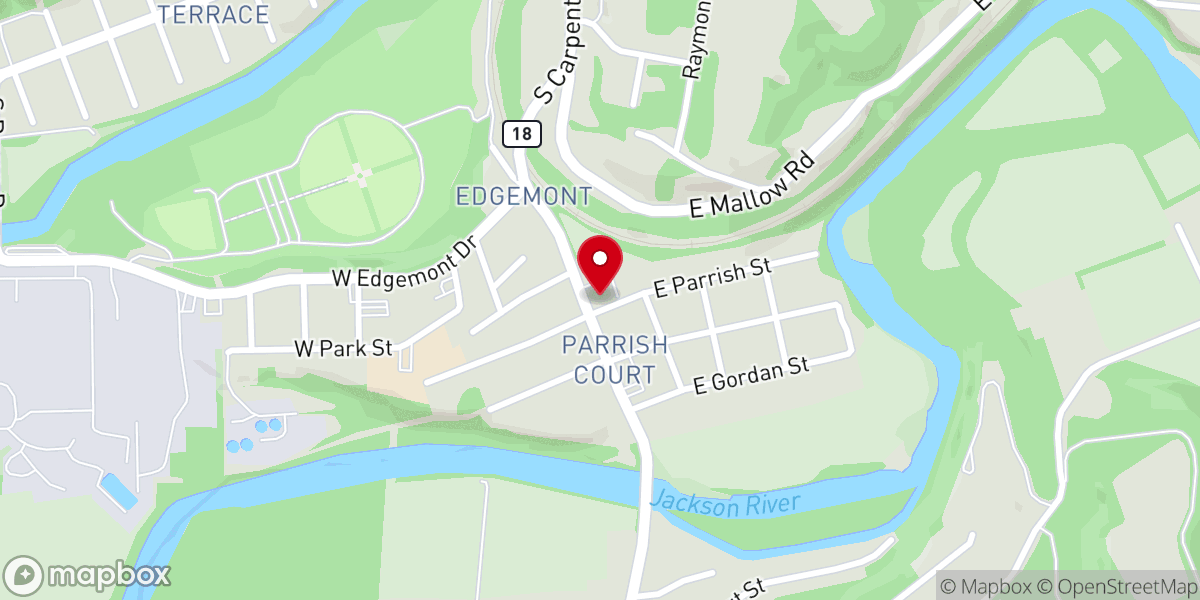 Map showing location of Parrish Court United Methodist