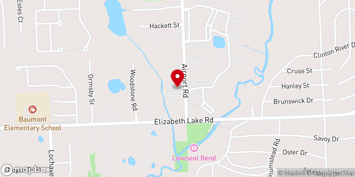 Map showing location of Lakecrest Baptist Church