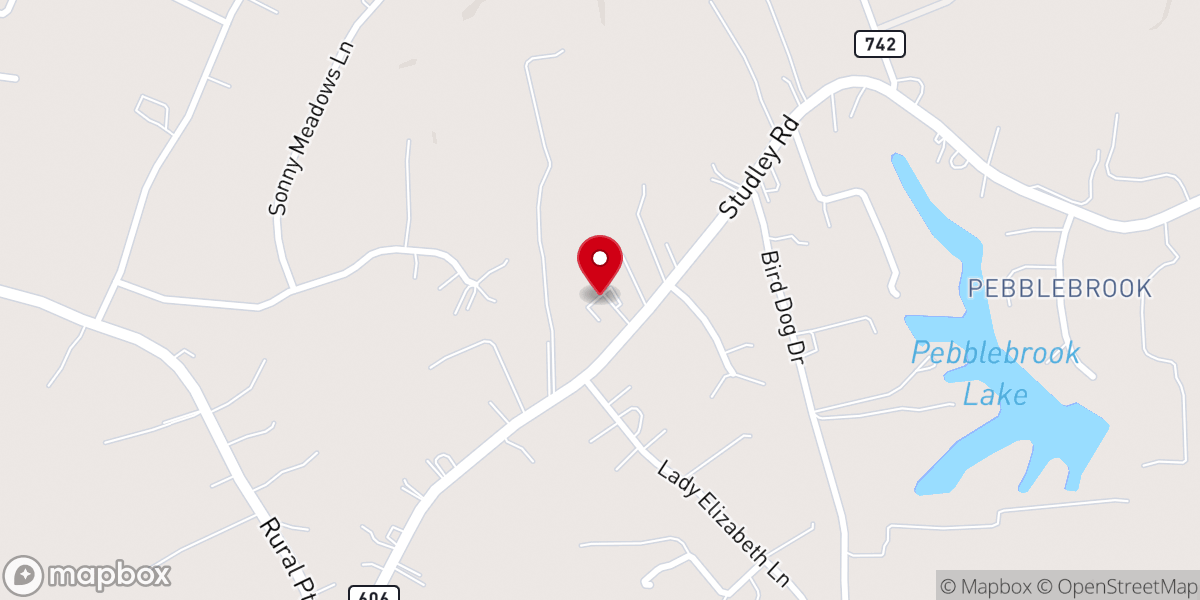 Map showing location of Rural Point Baptist Church