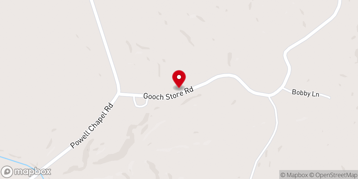 Map showing location of Powell's Chapel Church