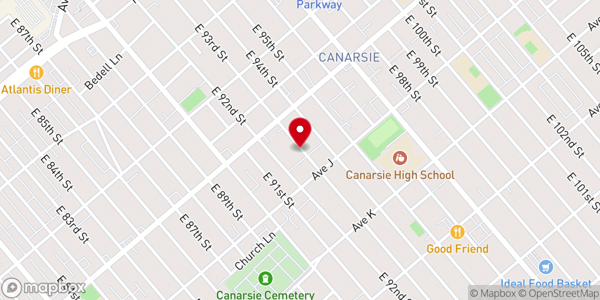 Map showing location of Millien S Prayer Ministry Inc