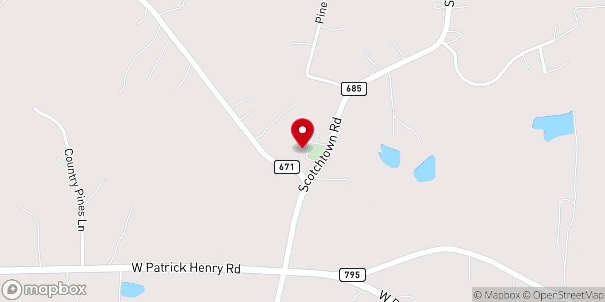 Map showing location of Ebenezer Baptist Church