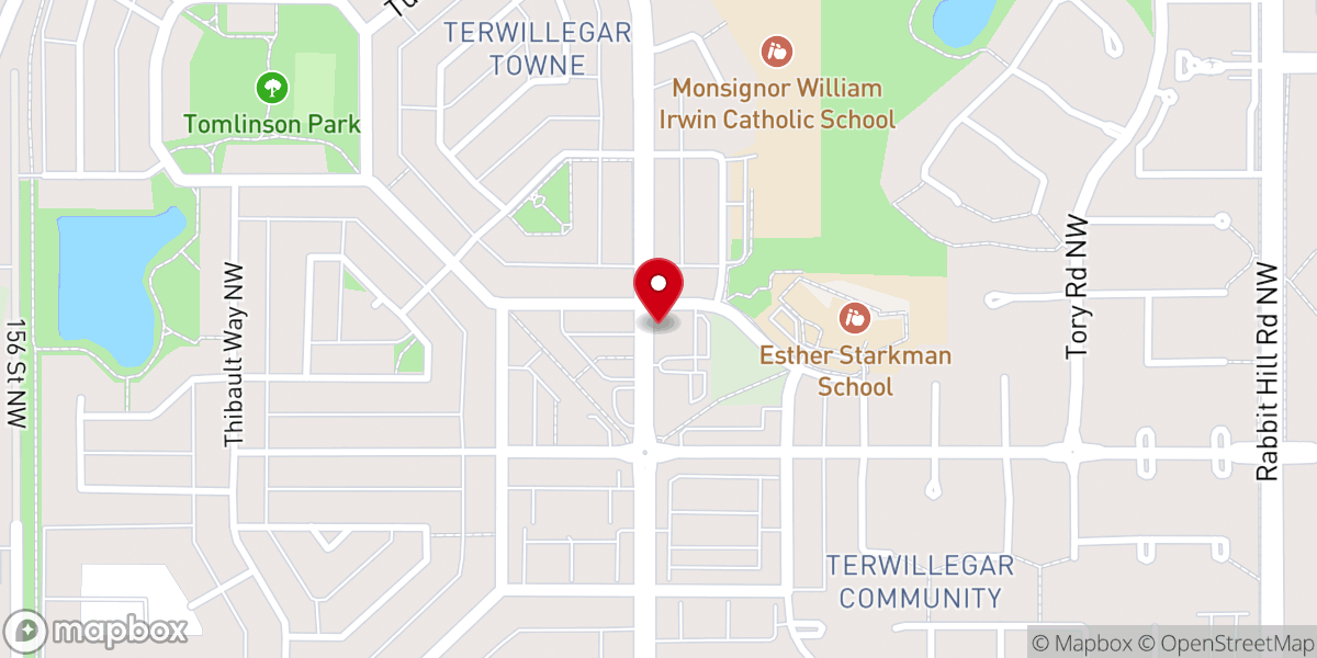 Map showing location of Terwillegar Community Church