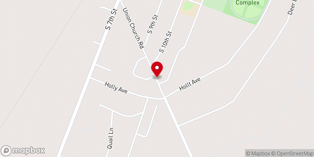 Map showing location of New Hope United Methodist Church
